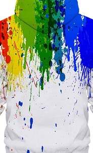 Women <b>Rainbow</b> Dripping Print Hooded Sweatshirt Regular Fit Autumn Wear Knitted Breathable With Pockets women sublimatioin <b>hoodie</b> - Product Image 2