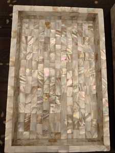 Plateau de rangement en nacre incrustée – Organisateur élégant en mosaïque de coquillages à motif personnalisé pour intérieurs modernes et luxueux - Product Image 5