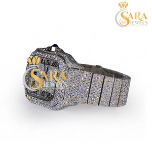 Reloj de Lujo Sara Jewels con Cronógrafo, Diamantes Moissanite, Esfera Cuadrada, Estilo Hip Hop, Correa de Acero Inoxidable, Nuevo - Product Image 2