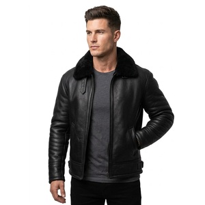 Blouson aviateur vintage B3 en peau de mouton pour homme, veste bomber décontractée en cuir véritable, style aviateur R.A.F, écologique et respirant - Product Image 5