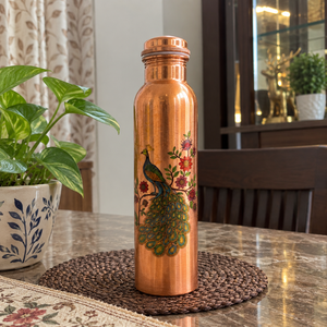 Pure Copper <b>Water</b> <b>Bottle</b> Peacock Design Leakproof Reusable Drinking <b>Bottle</b> Ayurvedic Metal Drinkware Wholesale <b>Bulk</b> Supplier - Product Image 4