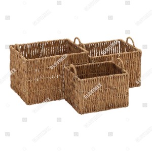 ตะกร้าสานมือทนทานสำหรับใส่ของในบ้านและสวนตะกร้าใส่ของลายผักตบชวา - Product Image 4