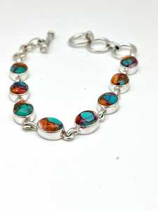 Turquoise Spiny Oyster <b>Adjustable</b> <b>Bracelet</b> Handmade Gemstone Jewelry Women Gift Wholesale - Product Image 6