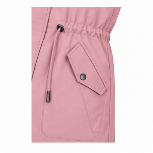 Veste parka d'hiver imperméable rose pour femme, doublée de polaire sherpa, à capuche, chaude, pour l'extérieur, avec poches, OEM, étiquette privée - Product Image 3