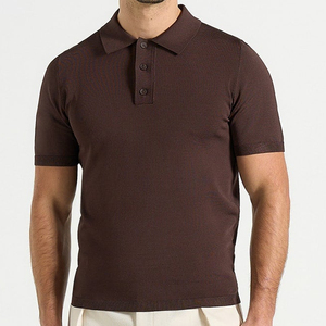 Polo à manches courtes en tricot pour homme, style décontracté, coupe classique, couleur unie, tissu durable 220g, toutes tailles disponibles - Product Image 4