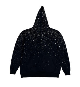 Sweat à capuche surdimensionné personnalisé avec strass, style streetwear, fermeture éclair, pour homme, fabrication entièrement ornée de strass - Product Image 3
