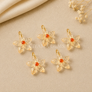 Pendentif en pierre précieuse Citrine étoile de mer sculptée 15 mm pour la fabrication de bijoux inspirés de l'océan, accessoires de plage, fournisseur en gros - Product Image 1
