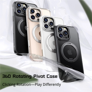 LISEN ، مصممة لهاتف آيفون 16 برو ماكس 16e ، جراب شفاف رفيع للغاية مع حامل مغناطيسي غير مرئي ، غطاء صلب للصدمات - Product Image 4