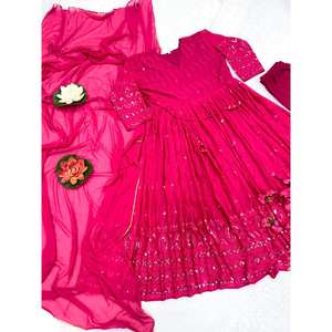 ชุดราตรีดีไซเนอร์ชุดปาร์ตี้สไตล์ anarkali พร้อมจี้และ dupatta - Product Image 5