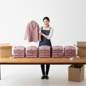 Cárdigan Personalizado de Punto Trenzado Rosa con Cuello Chal, Cuello en V, Botones Cubiertos con Bordado, Patrón a Cuadros, Unisex - Product Image 6