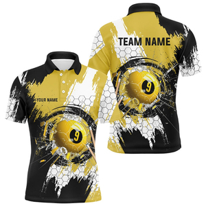 เสื้อโปโลบิลเลียดสนุกเกอร์แบบซับลิเมชั่นออกแบบเองสำหรับผู้ชาย ปี 2026 เสื้อเจอร์ซีย์พูลชายแบบสั่งทำ - Product Image 3