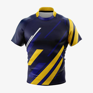 Camiseta de Rugby Personalizada, Transpirable, de Poliéster, Sublimada, con Características de Absorción de Humedad y Secado Rápido - Product Image 1