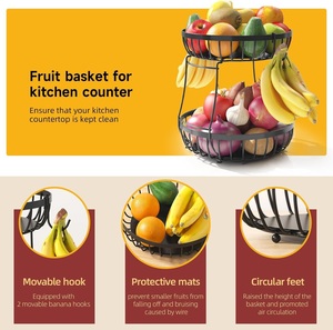 Contemporary Slatted Wire Mesh Fruit <b>Basket</b> Matte Black Powder Coated Metal Bowl Storage Vessel Dining <b>Table</b> Decor - Product Image 3