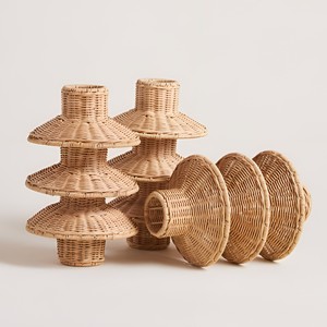 Bohemian mini rattan <b>night</b> light <b>stand</b> best choice decorative tabletop lamp hand weave table lamps - Product Image 1