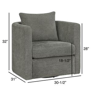 Fauteuil pivotant confortable Sutton Grey Swivel Barrel Chaise Lounge - Product Image 3