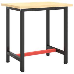 Cadre d'établi en métal thermolaqué noir mat et rouge mat pour le travail du bois, durable et élégant - Product Image 2