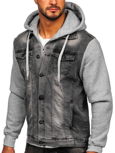 Wholesale Price Cotton Made Stylish Men Jeans <b>Jacket</b> Best Quality Gray Washed Long Sleeved Autumn Wear Men's <b>Jacket</b> - Product Image 5