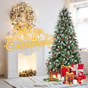 Albero di Natale Artificiale Abete Innevato da 210 cm con 2178 Punte in PE/PVC, Pigne e Bacche - Decorazione Natalizia Realistica - Product Image 6