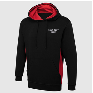 Sweat-shirt à capuche noir pour homme avec doublure rouge et cordons de serrage, coupe classique, en polaire polyester, décontracté, pour l'automne, avec poches - Product Image 6