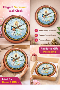 Reloj de Pared Personalizado con Diseño Especial de Saraswati Puja para el Día de la Madre, Graduación y Regreso a Clases - Decoración Espiritual - Product Image 3