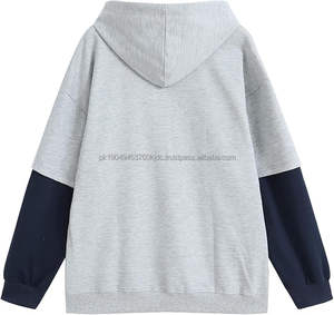 เสื้อฮู้ดแฟชั่น2024สำหรับผู้ชาย, เสื้อกันหนาวแบบสวมหัวคอกลมมีฮู้ดเสื้อสวมหัวมีสีตัดกัน - Product Image 2