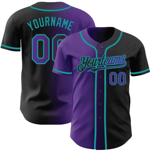 Maillot de baseball gaufré pour jeunes, grande taille, à manches courtes, dégradé bleu-orange, séchage rapide, style streetwear, pour l'entraînement, idéal pour l'été - Product Image 5