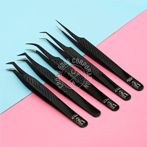 Meilleure pince à épiler pour isoler les cils Pince à épiler droite pour extensions de cils Grip Loop Tip Japanese Stainless Steel Rust-Free - Product Image 1