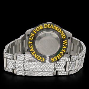 Montre Hip Hop Carrée à Quartz Ultra Luxe pour Homme, Cadran Chronographe Noir, Or Blanc, Diamant Moissanite, Style Tendance et Affaires - Product Image 3