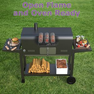 Cestello per Griglia da Esterno con Manico Rimovibile, Rete Anti-Scottatura in Acciaio Inox, Griglia Rotante per Carne, Accessori BBQ - Product Image 4