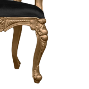 Sillón de Madera Estilo Victoriano con Tapicería Negra, Muebles de Jardín para Exteriores, Estructura de Madera Maciza Resistente - Product Image 5