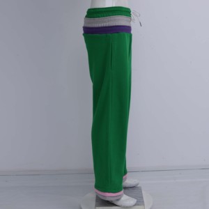 Pantalones Deportivos Anchos Verdes con Cordón Ajustable en la Cintura, Color Sólido, Casuales para Mujer, Primavera, Corte Holgado, Tejido de Spandex y Algodón - Product Image 4