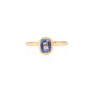 14K Solid Gold Blue Sapphire Halo Eternity Wedding <b>Ring</b> <b>Resizable</b> - Product Image 2