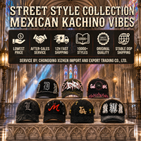 En stock 2026 Vente en gros G5 Casquettes de baseball personnalisées à 5 panneaux, visière incurvée, fermeture snapback, avec badge en fer et motif Barbas doré, style NY