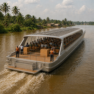 Catamarán de lujo UBI 20100 personalizado, soldado en aluminio o fibra de vidrio, con capacidad para 100 pasajeros y 3 tripulantes, 4X400HP, control remoto, Rive. - Product Image 1