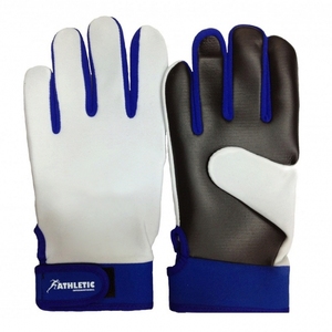 New Casual Athletic Full Finger Sports <b>Gloves</b> PU Material Non Slip Hook And Loop Closure Unisex All Seasons White Black <b>Blue</b> - Product Image 1
