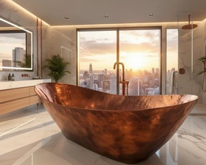Baignoires en cuivre de luxe pour hôtels boutique, baignoires en cuivre haut de gamme pour salles de bain, baignoires en cuivre pour designers d'intérieur - Product Image 1