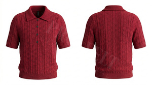 Cárdigan de Punto de Manga Corta a la Moda, Estilo 2026, con Cuello Abotonado, Suave, Informal y Cómodo, Tipo Polo - Product Image 5