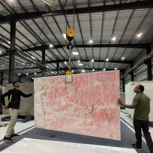 Populaire quatre saisons rose marbre poli marbre dalle maison Villa dosseret fond mur décor rose marbre vanité dessus de Table - Product Image 3