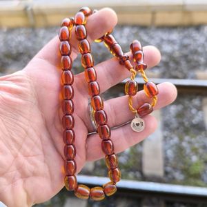 Rosario Musulmán de Resina Ecológica con Cuentas de Ámbar y Turquesa, Joyería de Oración - Product Image 3