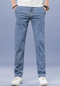 Jeans de Mezclilla Elásticos Ecológicos Oscuros de Alta Calidad para Hombre, Versátiles, Cómodos, Transpirables, Pantalones Largos Casuales de Negocios - Product Image 3