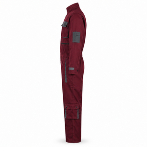 Combinaison de travail respirante pour hommes, personnalisable, avec bordures contrastées, multi-poches, en coton et polyester, pour la construction – Vente en gros - Product Image 2