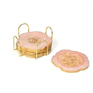 Ensemble de dessous-de-verre en résine époxy au design créatif, multicolores, pour café, vin, petit-déjeuner, dîner, tapis et sous-plats, au meilleur prix - Product Image 6