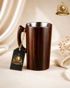 Jarra de Cerveza de Madera Clásica Vintage Oscura, Hecha a Mano, de Madera Maciza, Taza de Café, Ecológica, a Prueba de Fugas, Duradera, para Negocios - Product Image 6