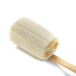 Lot de deux brosses exfoliantes en loofah avec long manche en bois, livraison rapide - Product Image 5