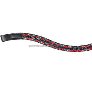 Logotipo personalizado hecho a mano marca duradera cristales diamantes de imitación forma de onda decorativa cuero frente de caballo banda para brida - Product Image 5