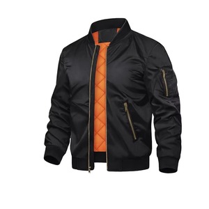 High Quality 100% Polyester Nylon Flight <b>Bomber</b> <b>Jacket</b> <b>Men</b> Embroidered Quilted Lined Thick Winter <b>Varsity</b> Custom <b>Jacket</b> for <b>Men</b> - Product Image 1