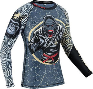 Ensemble short et rashguard MMA pour hommes en gros – Personnalisé, polyester et élasthanne, léger et respirant pour BJJ, Jiu Jitsu, Kickboxing, Muay Thai - Product Image 2