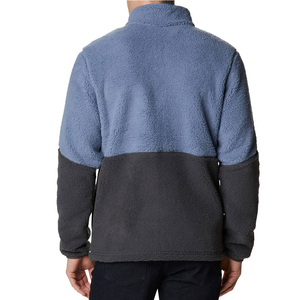 Men's Fleece <b>Jacket</b> Stand Collar Zipper Closure Windproof Casual Winter Wear Warm <b>Sherpa</b> <b>Lined</b> Anti-Pilling Loose Fit - Product Image 4