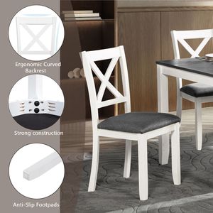 Set da Pranzo Moderno per 4 Persone, Collezione in Legno 5 Pezzi con 4 Sedie per Spazi Ristretti, Cucina o Sala da Pranzo - Product Image 6