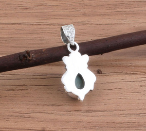 Collar de Plata de Ley 925 con Larimar Natural, Chapado en Platino, Estilo Vintage, Piedra de Delfín Azul Caribe, Gema Oceánica, Joyería Fina - Product Image 6